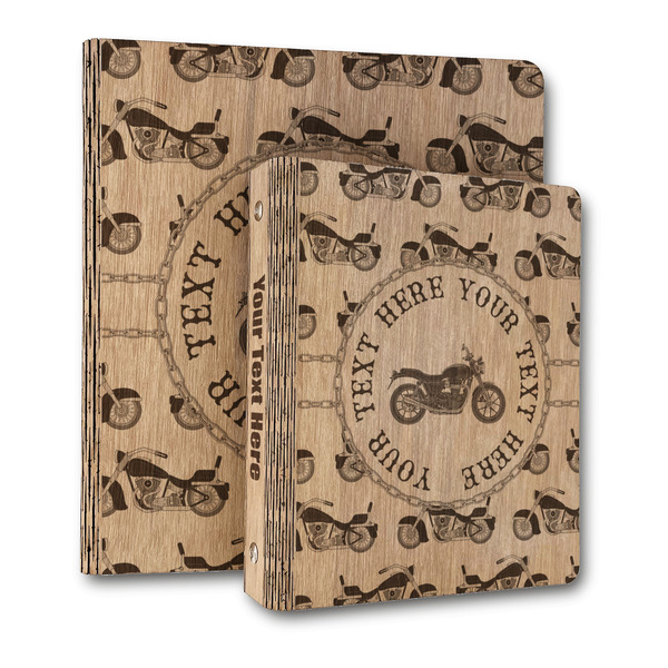 Custom Motorcycle Wood 3-Ring Binder (Personalized)