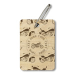 Motorcycle Wood Luggage Tag - Rectangle (Personalized)