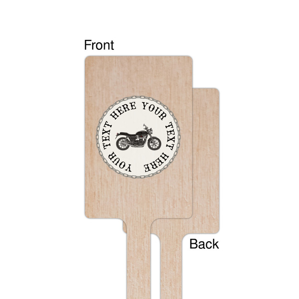 Motorcycle Wooden 6.25" Stir Stick - Rectangular - Single - Front & Back