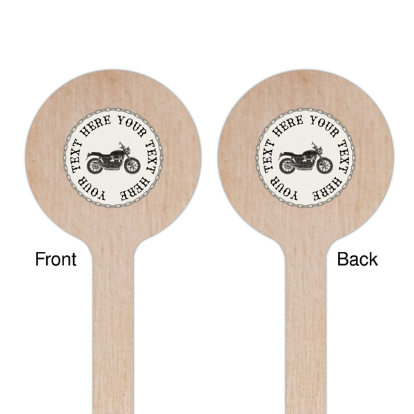 Motorcycle Wooden 7.5" Stir Stick - Round - Double Sided - Front & Back
