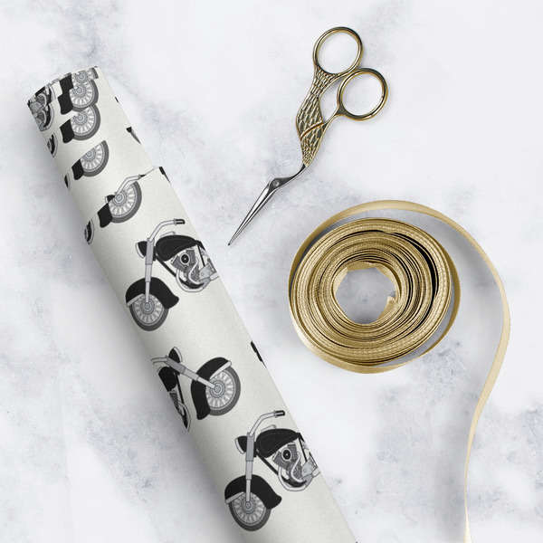 Motorcycle Wrapping Paper Roll - Matte - In Context