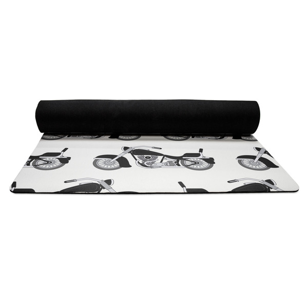 Motorcycle Yoga Mat Rolled up Black Rubber Backing