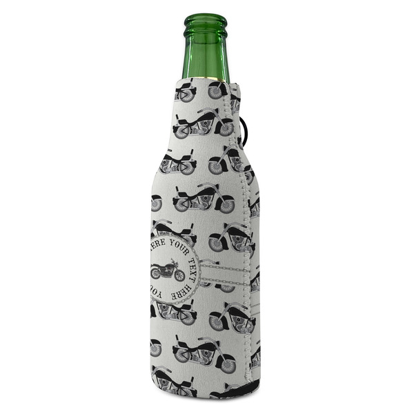 Motorcycle Zipper Bottle Cooler - ANGLE (bottle)