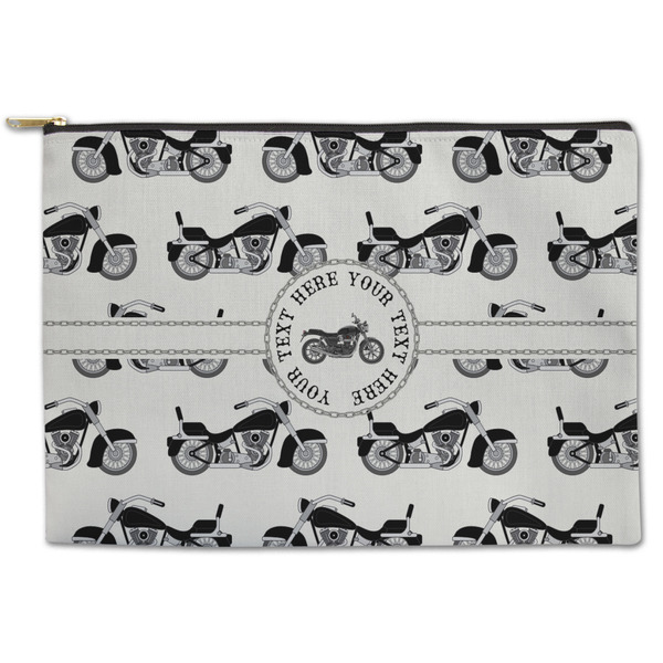 Custom Motorcycle Zipper Pouch - Large - 12.5"x8.5" (Personalized)