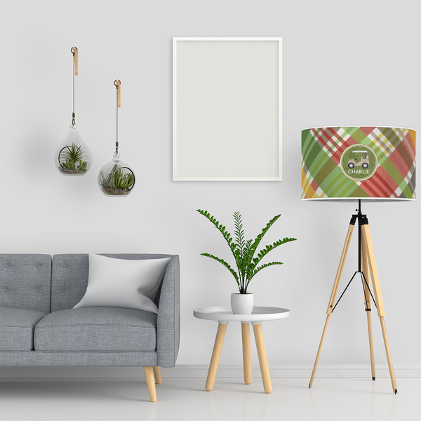 Golfer's Plaid 12" Drum Lampshade - LIFESTYLE