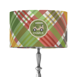 Golfer's Plaid 12" Drum Lamp Shade - Fabric (Personalized)