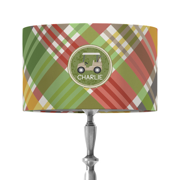 Custom Golfer's Plaid 12" Drum Lamp Shade - Fabric (Personalized)