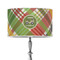 Golfer's Plaid 12" Drum Lampshade - ON STAND (Poly Film)