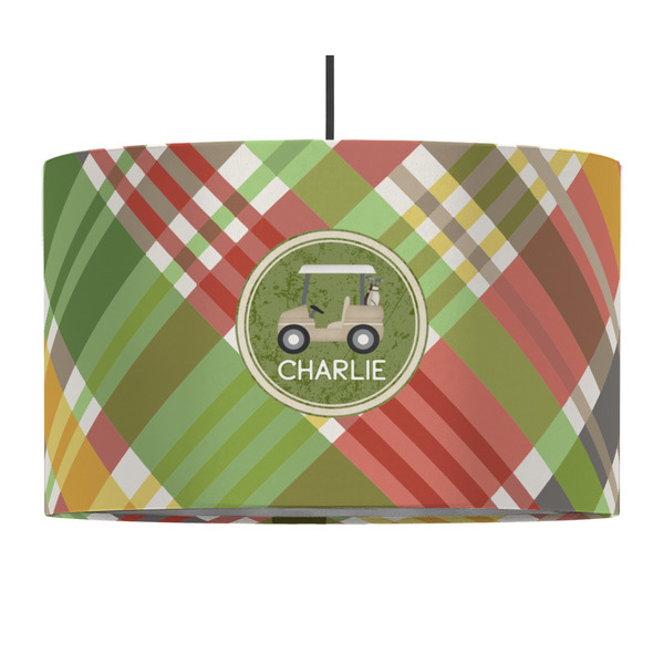 Golfer's Plaid 12" Drum Lampshade - PENDANT (Fabric)