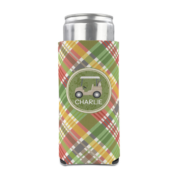 Golfer's Plaid 12oz Tall Can Sleeve - FRONT (on can)