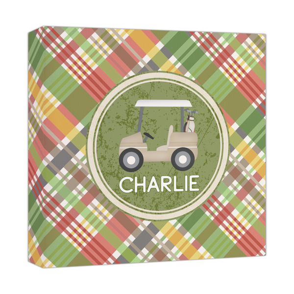Custom Golfer's Plaid Canvas Print - 12x12 (Personalized)