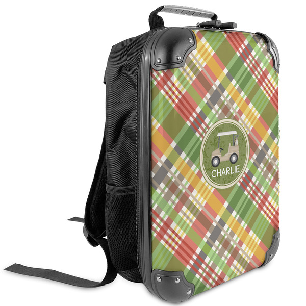 Custom Golfer's Plaid Kids Hard Shell Backpack (Personalized)