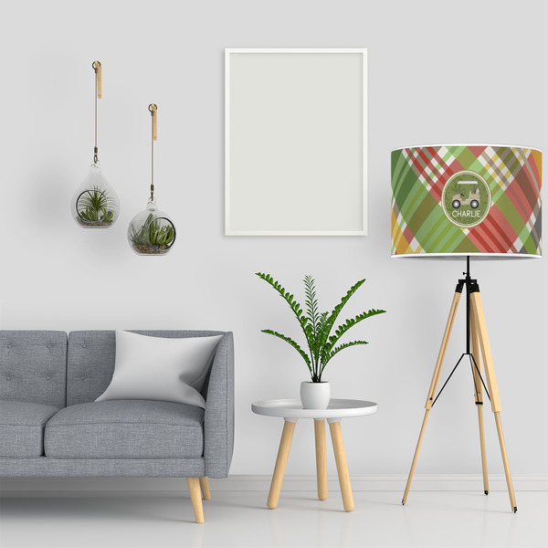 Golfer's Plaid 16" Drum Lampshade - LIFESTYLE