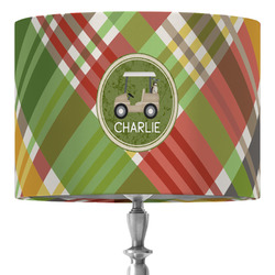 Golfer's Plaid 16" Drum Lamp Shade - Fabric (Personalized)
