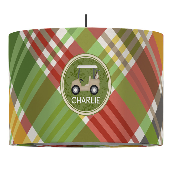 Golfer's Plaid 16" Drum Lampshade - PENDANT (Fabric)