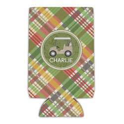 Golfer's Plaid Can Cooler (16 oz) (Personalized)