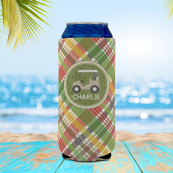 Golfer's Plaid 16oz Can Sleeve - LIFESTYLE