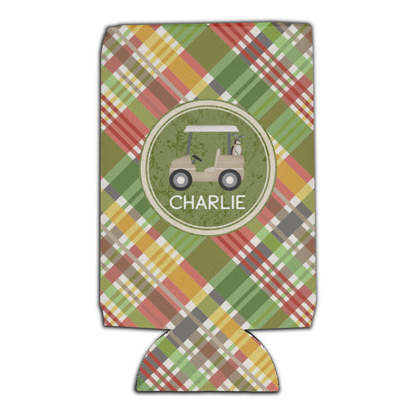Golfer's Plaid 16oz Can Sleeve - Set of 4 - FRONT