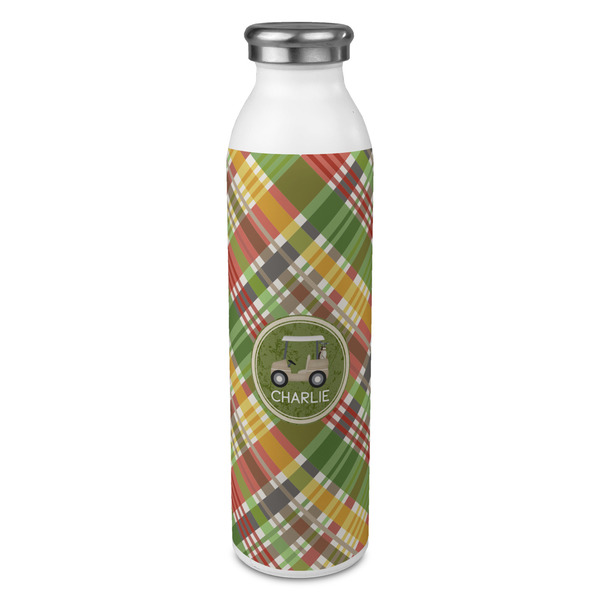 Custom Golfer's Plaid 20oz Stainless Steel Water Bottle - Full Print (Personalized)