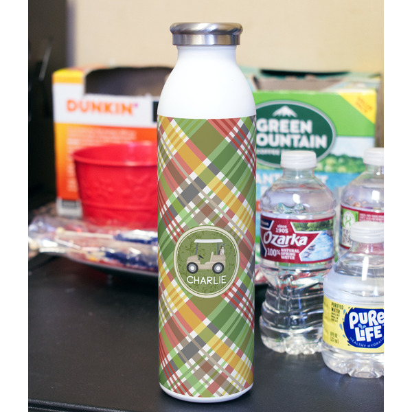 Golfer's Plaid 20oz Water Bottles - Full Print - In Context