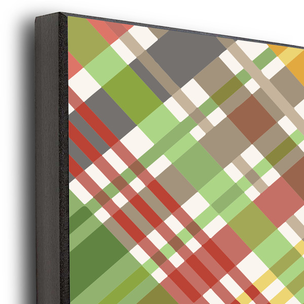Golfer's Plaid 20x24 Wood Print - Closeup