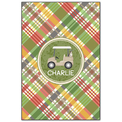Golfer's Plaid Wood Print - 20x30 (Personalized)