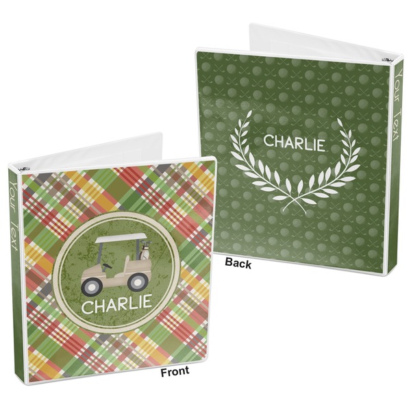 Golfer's Plaid 3-Ring Binder Front and Back