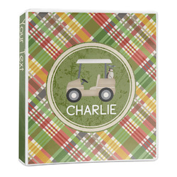Golfer's Plaid 3-Ring Binder - 1 inch (Personalized)