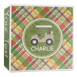Golfer's Plaid 3-Ring Binder - 2 inch (Personalized)