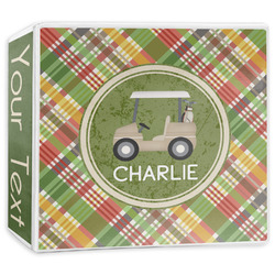 Golfer's Plaid 3-Ring Binder - 3 inch (Personalized)