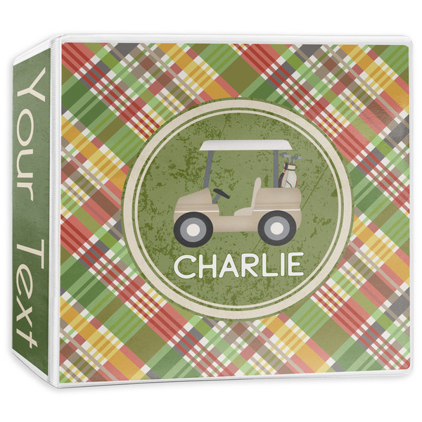 Custom Golfer's Plaid 3-Ring Binder - 3 inch (Personalized)