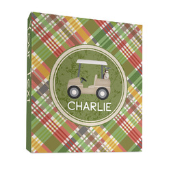 Golfer's Plaid 3 Ring Binder - Full Wrap - 1" (Personalized)