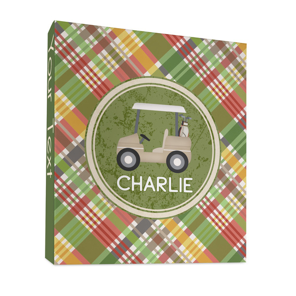 Golfer's Plaid 3 Ring Binders - Full Wrap - 1" - FRONT