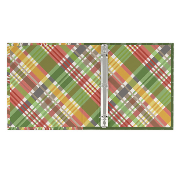 Golfer's Plaid 3 Ring Binders - Full Wrap - 1" - OPEN INSIDE