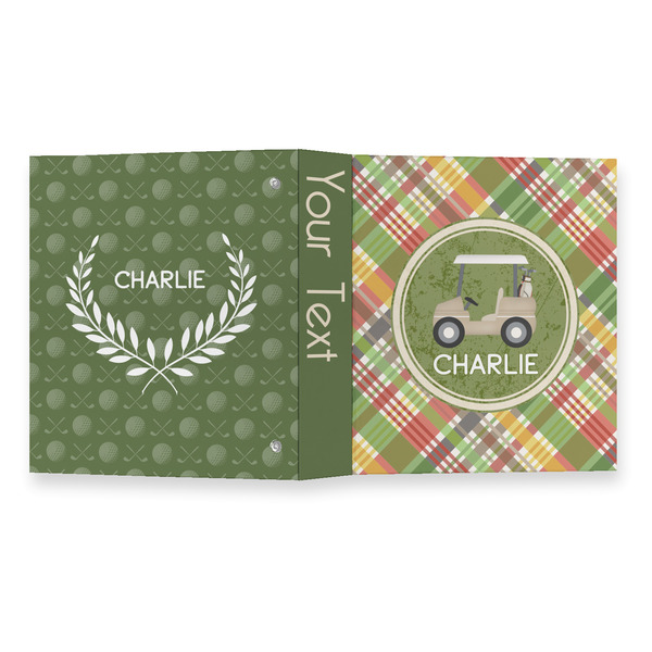 Golfer's Plaid 3 Ring Binders - Full Wrap - 1" - OPEN OUTSIDE