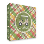Golfer's Plaid 3 Ring Binder - Full Wrap - 2" (Personalized)
