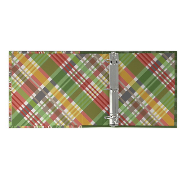 Golfer's Plaid 3 Ring Binders - Full Wrap - 2" - OPEN INSIDE