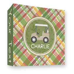 Golfer's Plaid 3 Ring Binder - Full Wrap - 3" (Personalized)