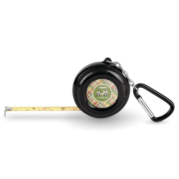 Custom Golfer's Plaid Pocket Tape Measure - 6 Ft w/ Carabiner Clip (Personalized)