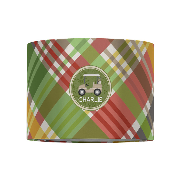Golfer's Plaid 8" Drum Lampshade - FRONT (Fabric)