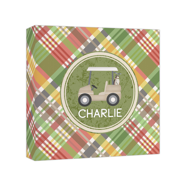 Custom Golfer's Plaid Canvas Print - 8x8 (Personalized)