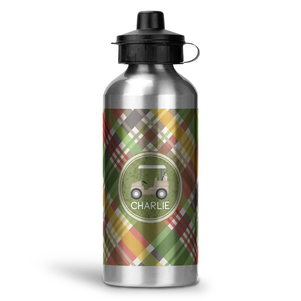Custom Golfer's Plaid Water Bottle - Aluminum - 20 oz (Personalized)