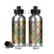 Golfer's Plaid Aluminum Water Bottle - Front and Back