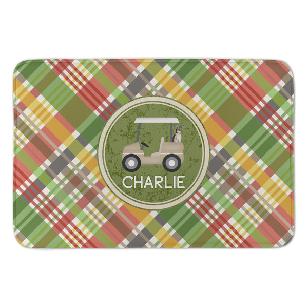Custom Golfer's Plaid Anti-Fatigue Kitchen Mat (Personalized)