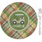 Golfer's Plaid 8" Glass Appetizer / Dessert Plates - Single or Set (Personalized)