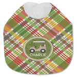 Golfer's Plaid Jersey Knit Baby Bib w/ Name or Text