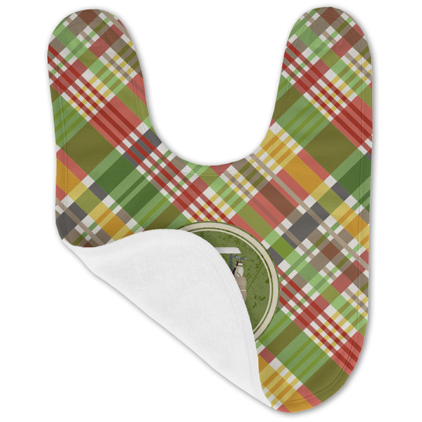 Golfer's Plaid Baby Bib - AFT folded