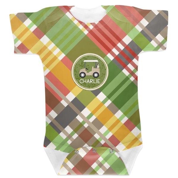 Custom Golfer's Plaid Baby Bodysuit (Personalized)