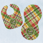 Golfer's Plaid Baby Bib & Burp Set w/ Name or Text