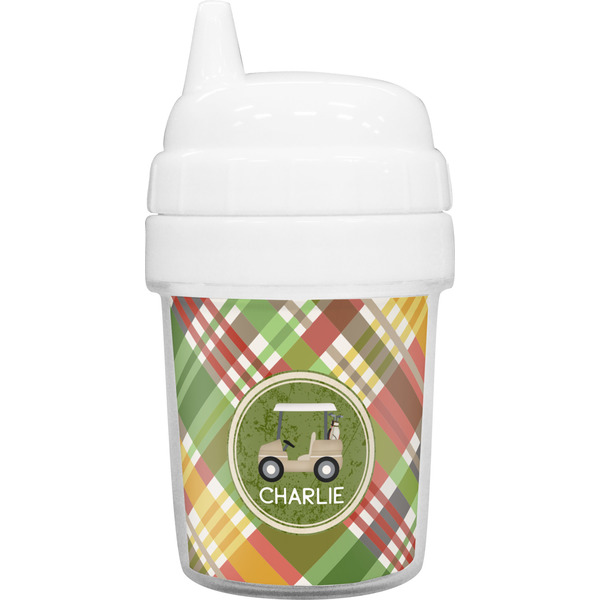 Custom Golfer's Plaid Baby Sippy Cup (Personalized)